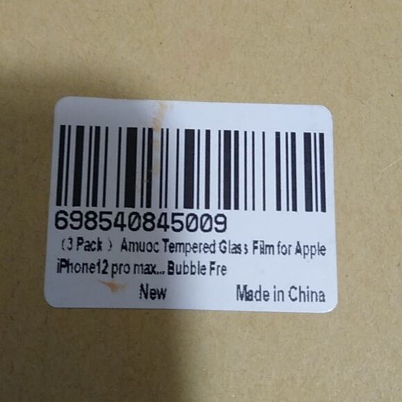 Nwt Glass 3 Pack Amuoc Tempered Glass Film Apple iPhone 12 Pro Max Bubble Free - Picture 3 of 9